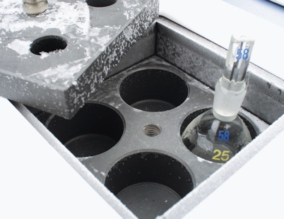Der Metallblockthermostat Friotherm® kühlt bis auf -10°C ab im Einsatz.