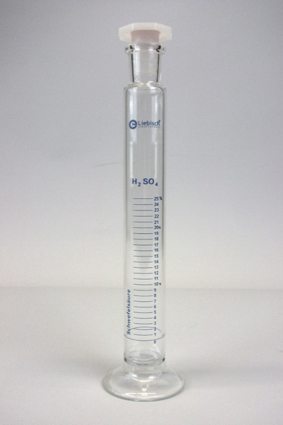 Liebisch Mischzylinder für H2SO4 mit PE-Stopfen